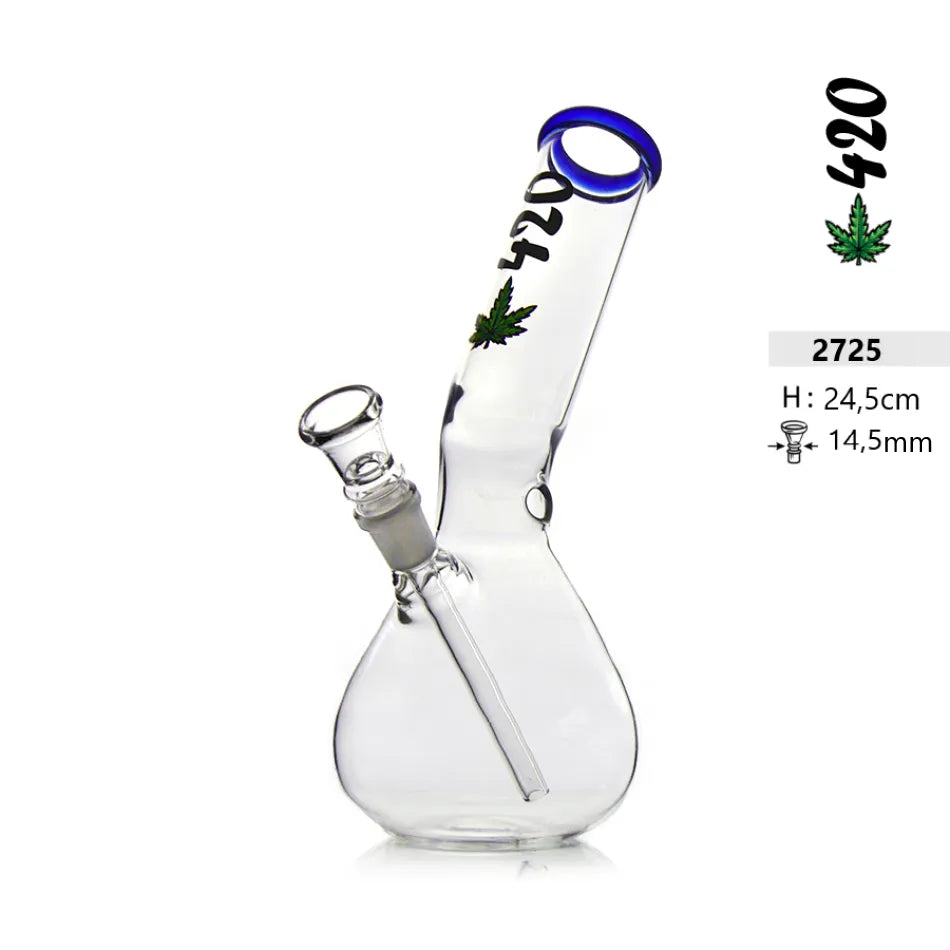 Glasbong 420 – Blaues Mundstück 24,5 cm-HHCFriends