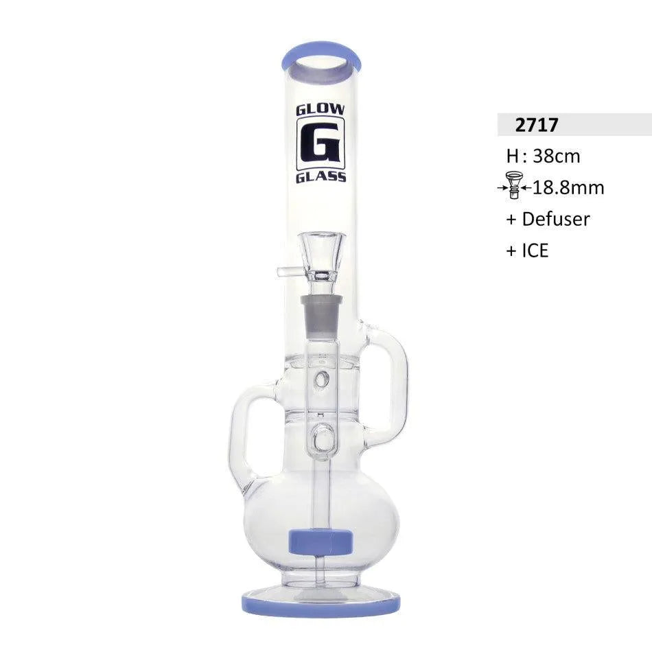 GlasBong Mit Bauch und Defuser+ Eis H: 38cm-HHCFriends