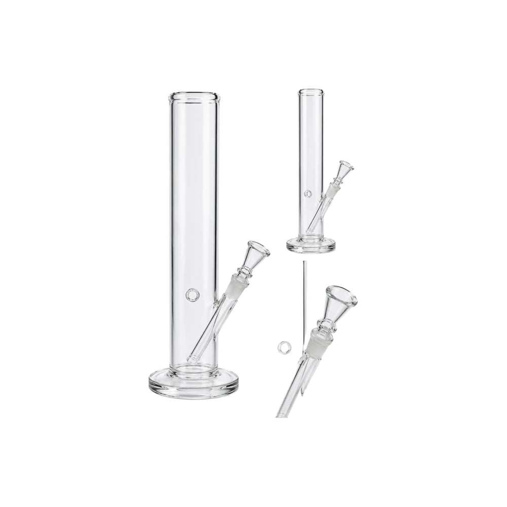 Glas Bong 40 cm – Klare Straight Tube mit Kickloch