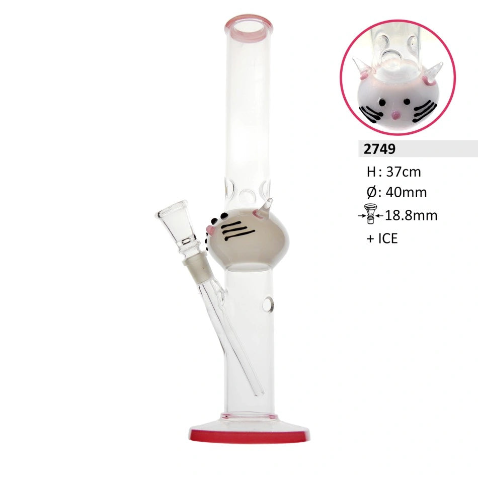 Glasbong Cat mit Eis - 37cm-HHCFriends