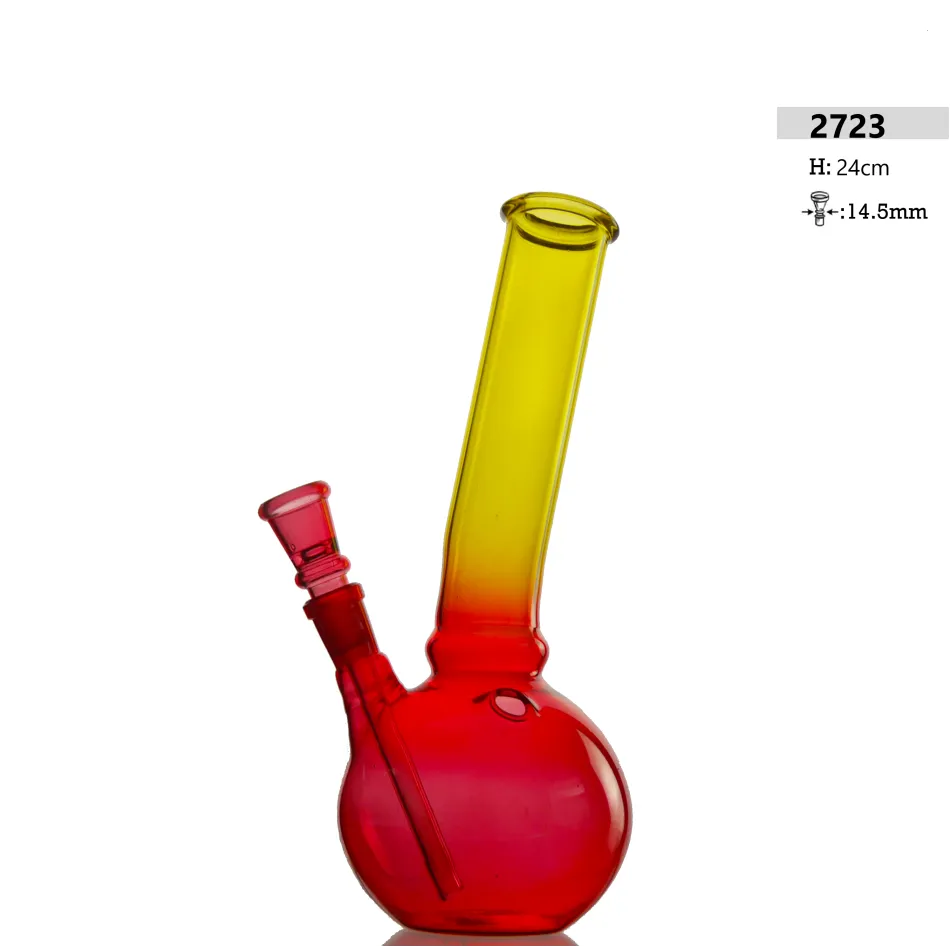 Glasbong H: 24cm Rot/Gelb Farbe mit Eis-HHCFriends